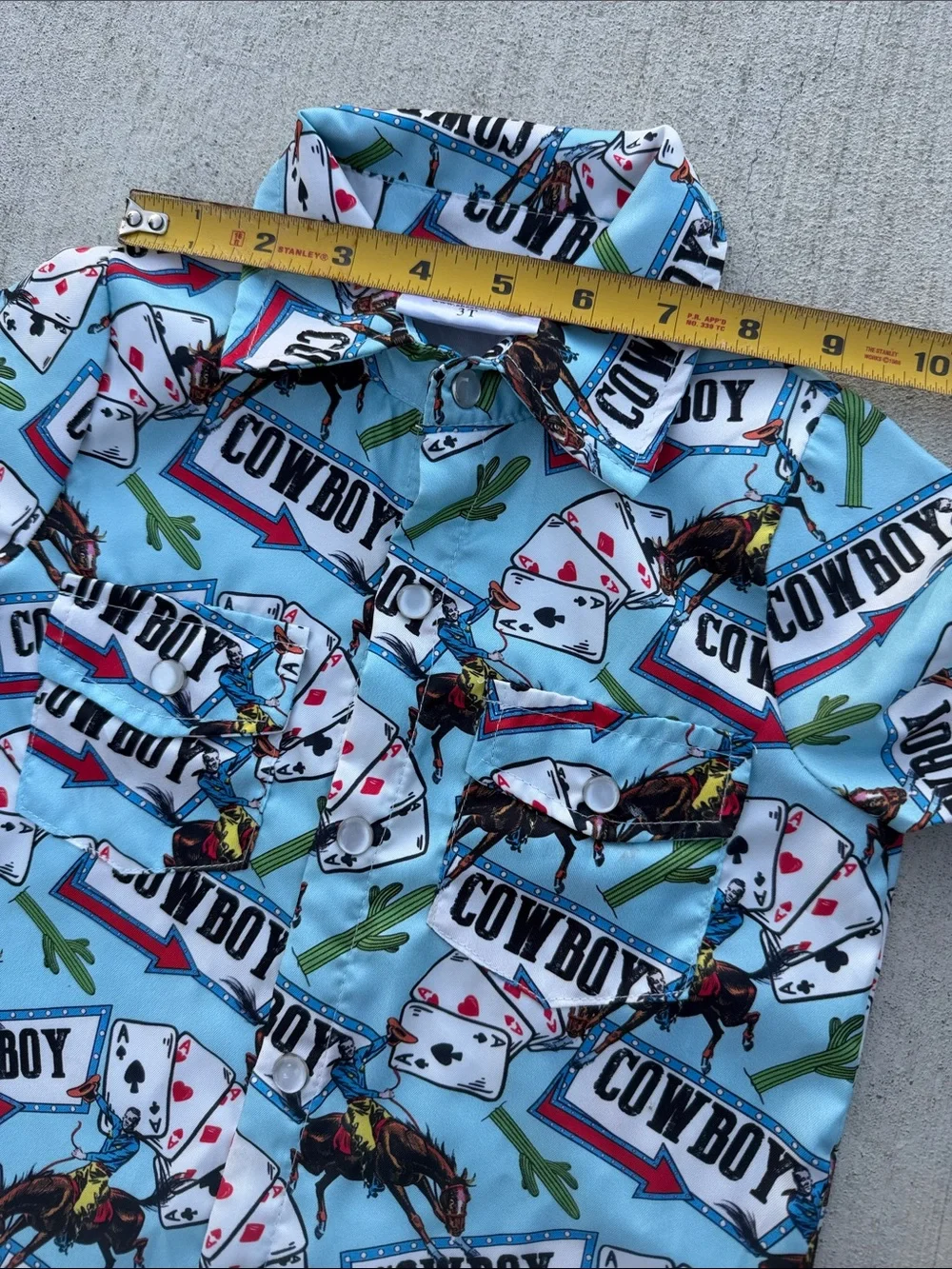Shea Baby Cowboy Print Button-Down Shirt - Light Blue 3T